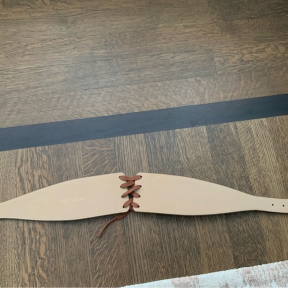 BABATON ARITZIA Smooth Leather Brown Lace Corset Thick Belt Women’s Size Small - Picture 13 of 16